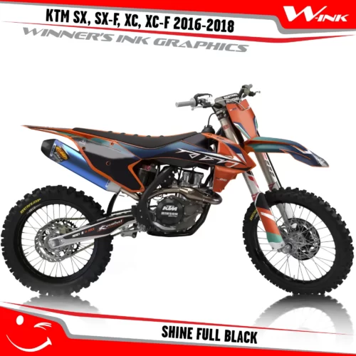 KTM-SX,SX-F,XC,XC-F-2016-2017-2018-graphics-kit-and-decals-Shine-Full-Black