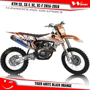 KTM-SX,SX-F,XC,XC-F-2016-2017-2018-graphics-kit-and-decals-Tiger-White-Black-Orange