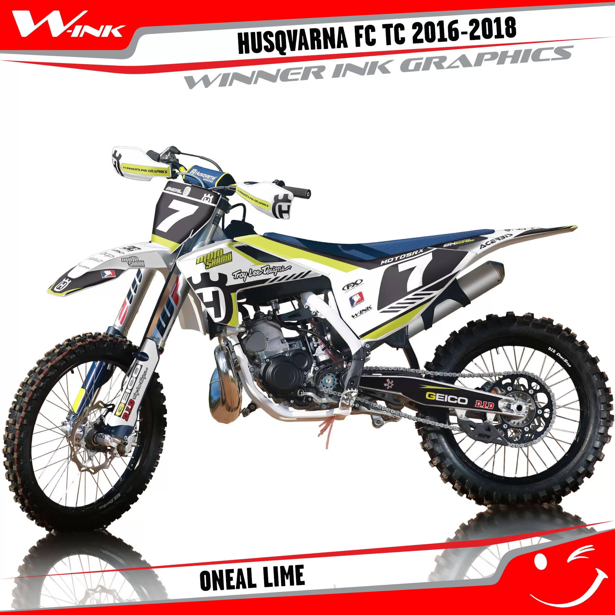 Buy decals For Husqvarna FC, TC, FX, TX 2016-2018 Oneal Lime