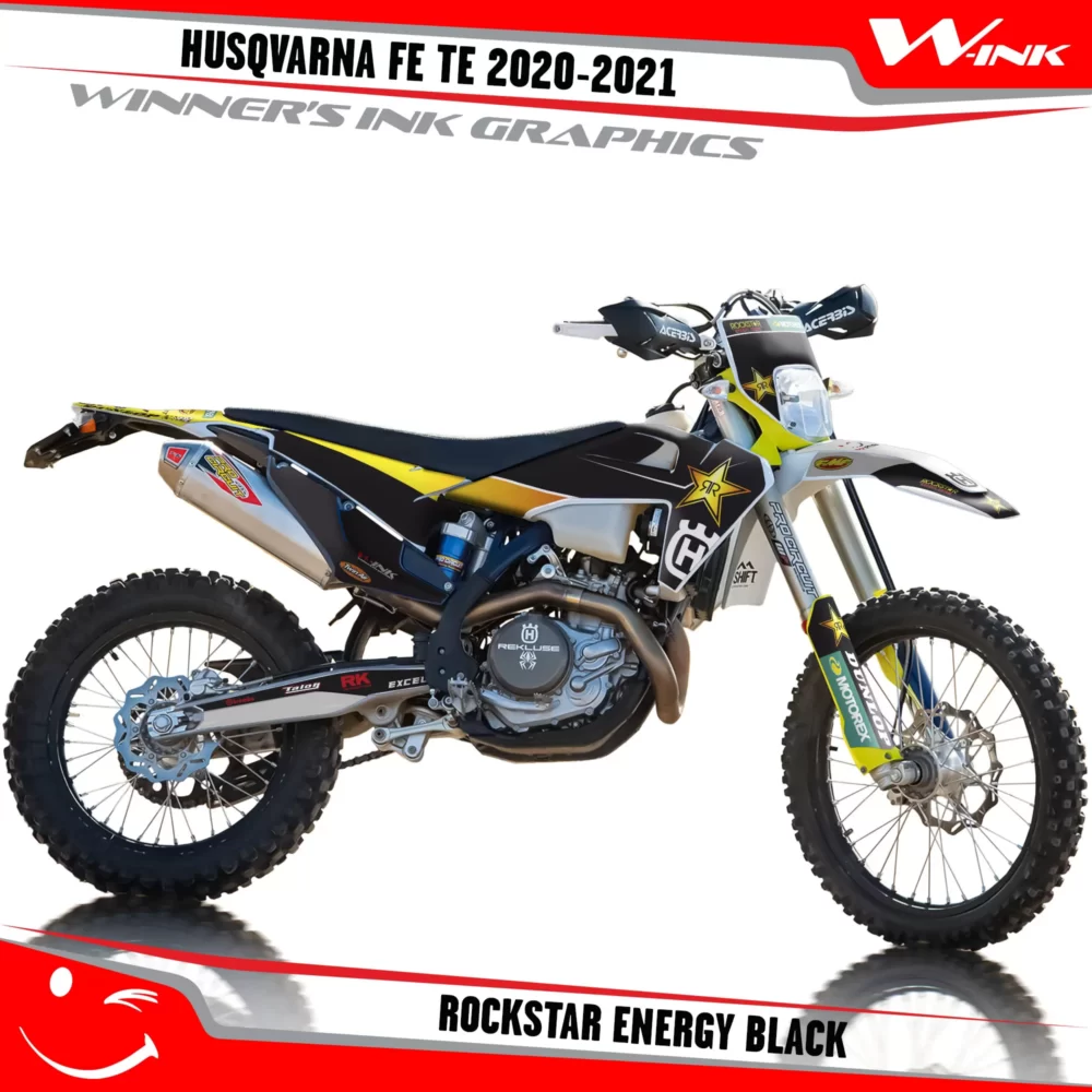 Husqvarna-FE-TE-2020-2021-2022-graphics-kit-and-decals-Rockstar-Energy-Black