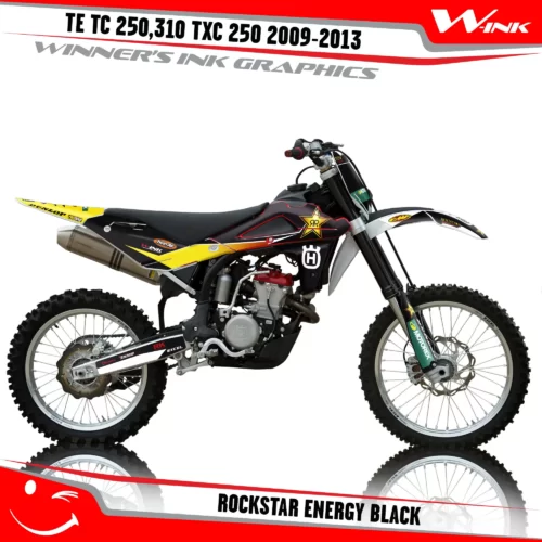 Husqvarna-TE-TC 250310-TXC-250-2009-2010-2011-2010-2013-graphics-kit-and-decals-Rockstar-Energy-Black