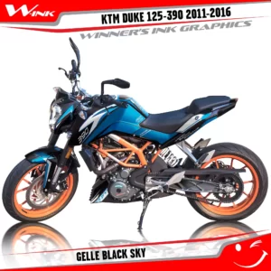KTM-DUKE-125-200-250-390-2011-2012-2013-2014-2015-2016-graphics-kit-and-decals-Gelle-Black-Sky