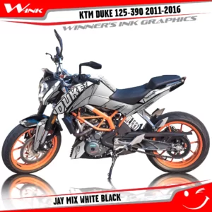 KTM-DUKE-125-200-250-390-2011-2012-2013-2014-2015-2016-graphics-kit-and-decals-Jay-Mix-White-Black