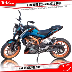 KTM-DUKE-125-200-250-390-2011-2012-2013-2014-2015-2016-graphics-kit-and-decals-Max-Black-Mix-Sky