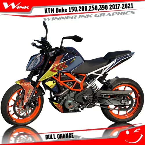 KTM-Duke-125-200-250-390-2017-2018-2019-2020-2021-2022-graphics-kit-and-decals-Bull-Orange