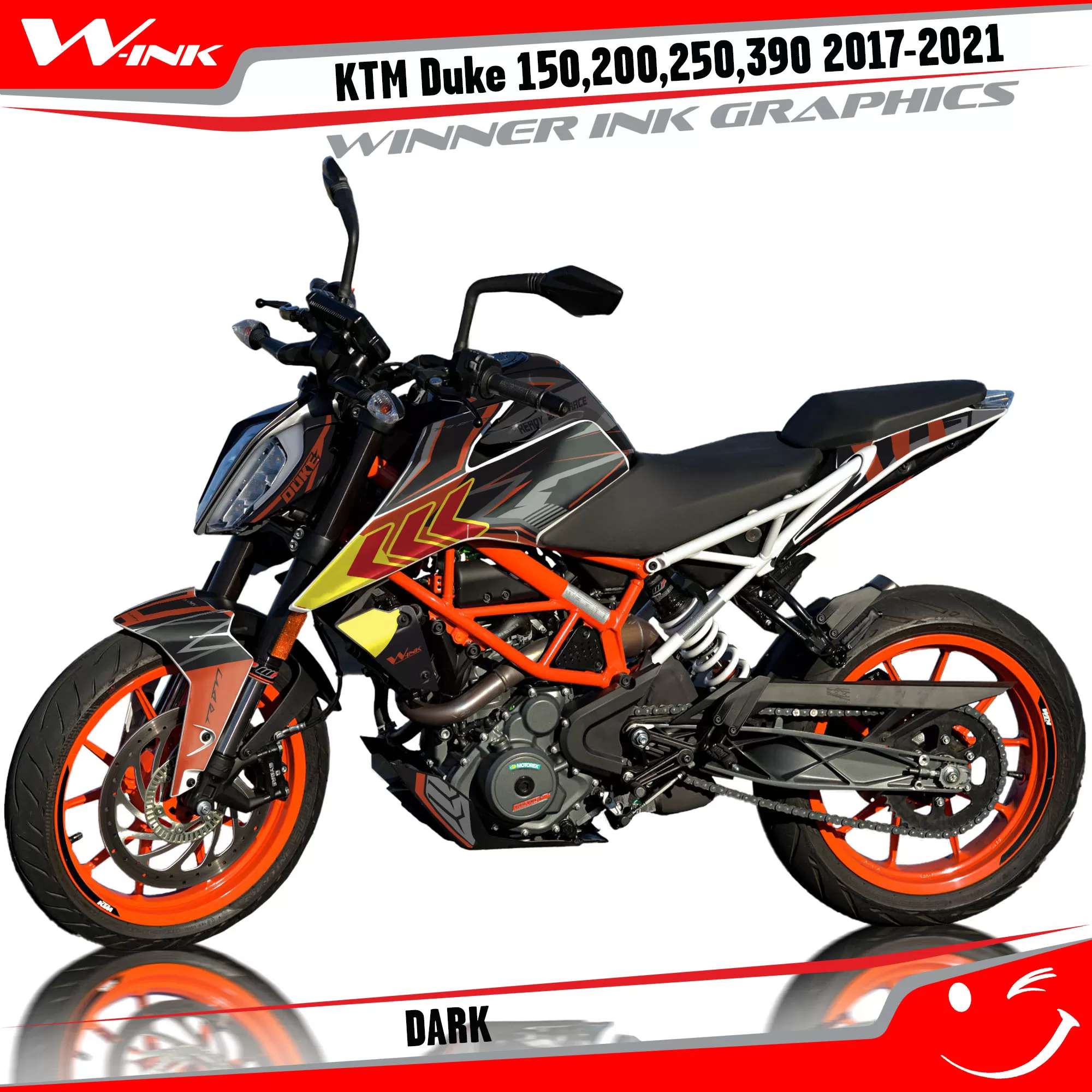 For KTM DUKE 125 200 390 2017-2022 Dark