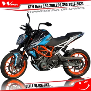 KTM-Duke-125-200-250-390-2017-2018-2019-2020-2021-2022-graphics-kit-and-decals-Gelle-Black-Sky