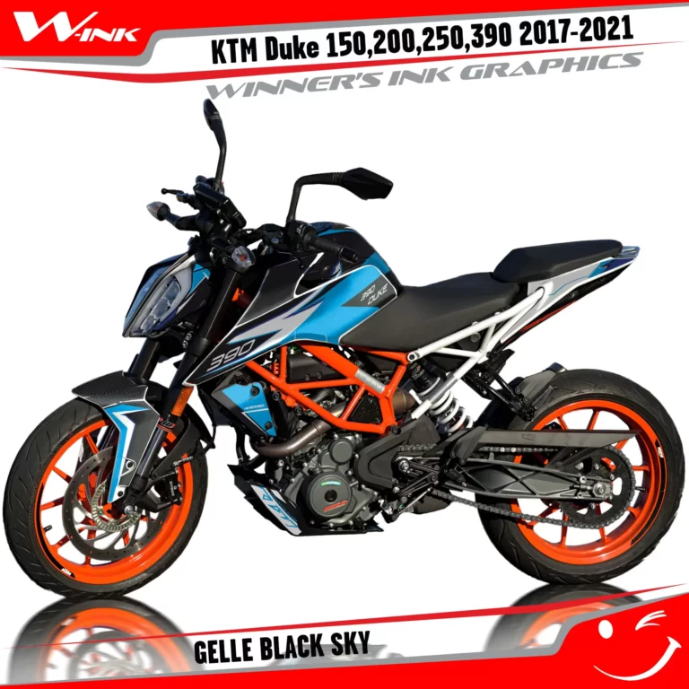 KTM-Duke-125-200-250-390-2017-2018-2019-2020-2021-2022-graphics-kit-and-decals-Gelle-Black-Sky