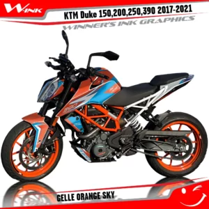 KTM-Duke-125-200-250-390-2017-2018-2019-2020-2021-2022-graphics-kit-and-decals-Gelle-Orange-Sky