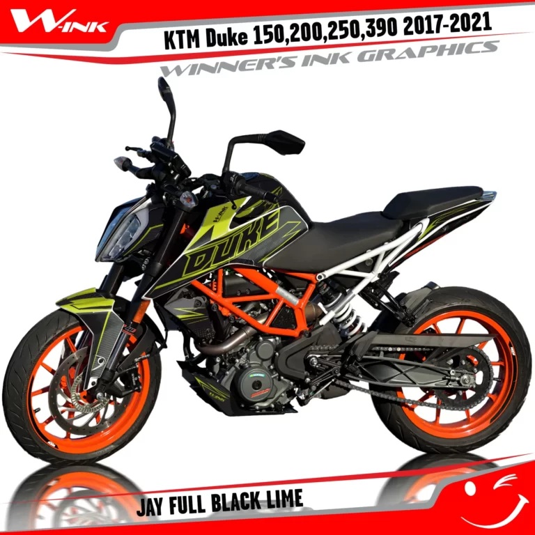 KTM-Duke-125-200-250-390-2017-2018-2019-2020-2021-2022-graphics-kit-and-decals-Jay-Full-Black-Lime