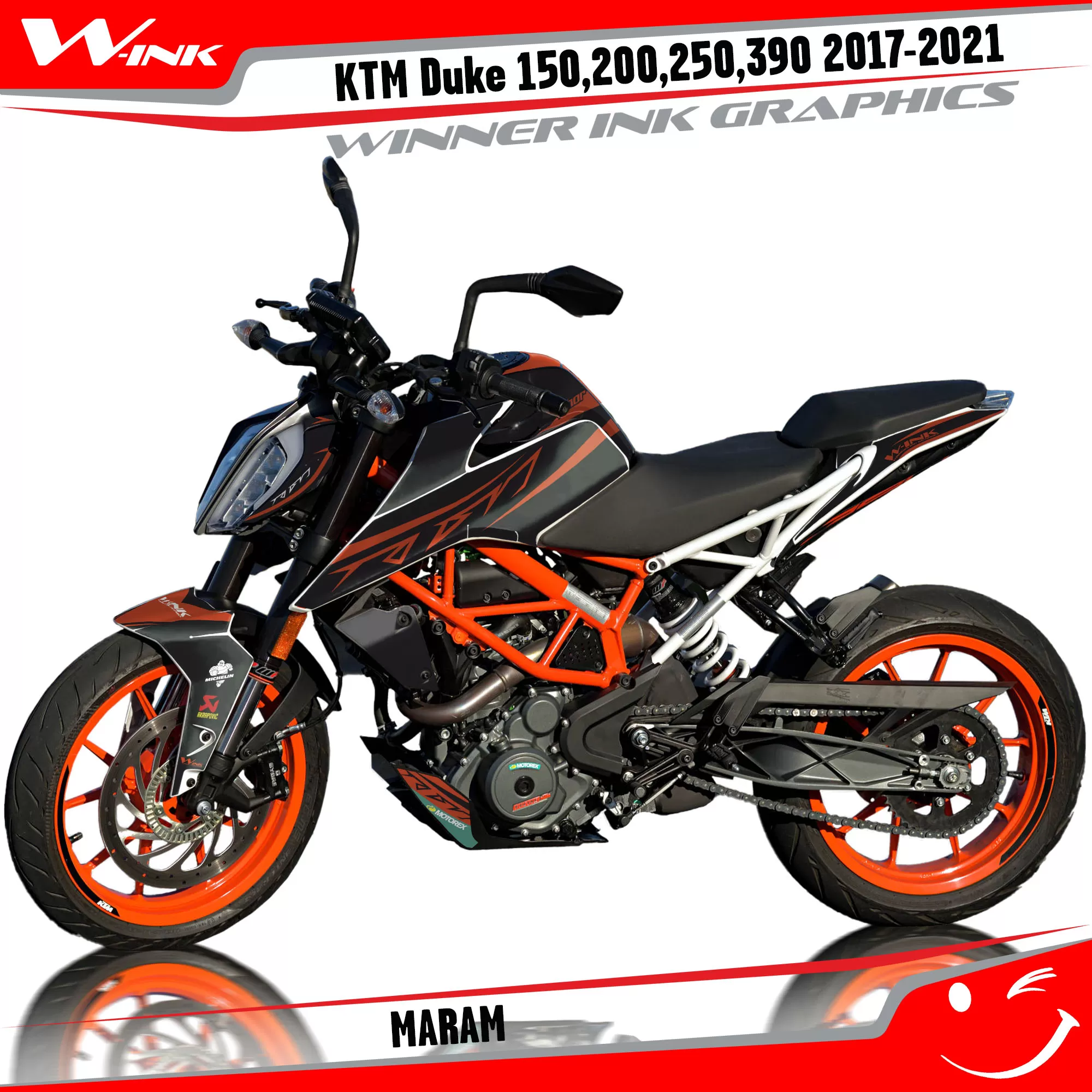 Buy decals For KTM DUKE 125 200 390 2017-2022 Maram