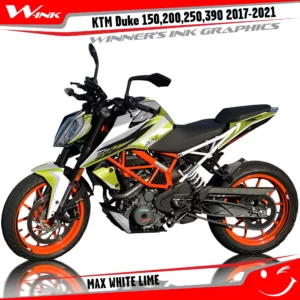 KTM-Duke-125-200-250-390-2017-2018-2019-2020-2021-2022-graphics-kit-and-decals-Max-White-Lime