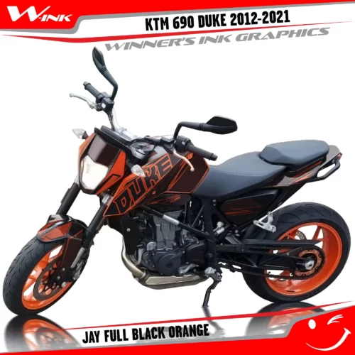 KTM-Duke-690-2012-2013-2014-2015-2016-2017-2018-2019-2020-graphics-kit-and-decals-Jay-Full-Black-Orange