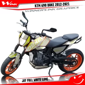 KTM-Duke-690-2012-2013-2014-2015-2016-2017-2018-2019-2020-graphics-kit-and-decals-Jay-Full-White-Lime