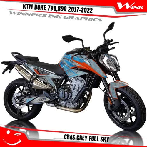 KTM-Duke-790-890-2017-2022-graphics-kit-and-decals-with-design-Cras-Grey-Full-Sky