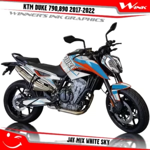 KTM-Duke-790-890-2017-2022-graphics-kit-and-decals-with-design-Jay-Mix-White-Sky