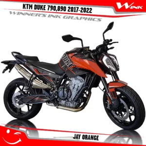 KTM-Duke-790-890-2017-2022-graphics-kit-and-decals-with-design-Jay-Orange