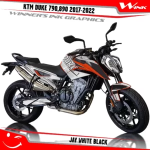 KTM-Duke-790-890-2017-2022-graphics-kit-and-decals-with-design-Jay-White-Black
