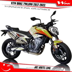 KTM-Duke-790-890-2017-2022-graphics-kit-and-decals-with-design-Jay-White-Lime