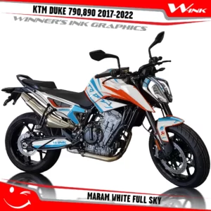 KTM-Duke-790-890-2017-2022-graphics-kit-and-decals-with-design-Maram-White-Full-Sky