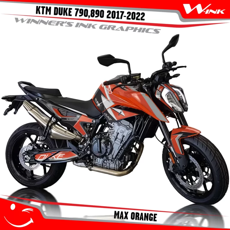 KTM-Duke-790-890-2017-2022-graphics-kit-and-decals-with-design-Max-Orange