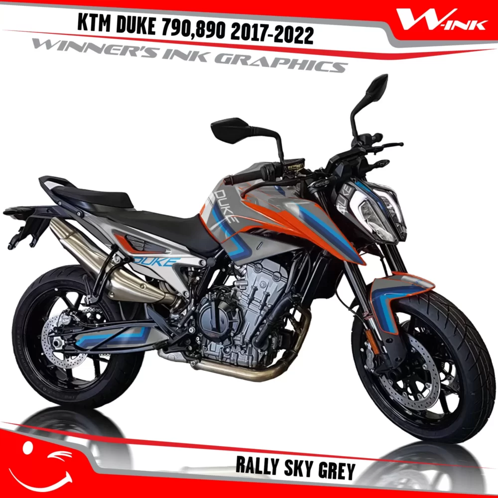 KTM-Duke-790-890-2017-2022-graphics-kit-and-decals-with-design-Rally-Sky-Grey