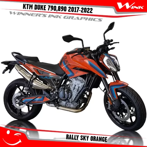 KTM-Duke-790-890-2017-2022-graphics-kit-and-decals-with-design-Rally-Sky-Orange