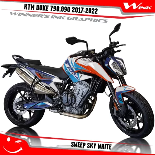 KTM-Duke-790-890-2017-2022-graphics-kit-and-decals-with-design-Sweep-Sky-White