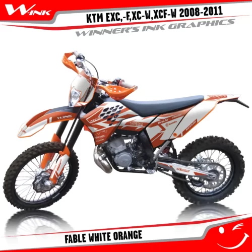 KTM-EXC,-F,XC-W,XCF-W-2012-2013-graphics-kit-and-decals-Fable-White-Orange