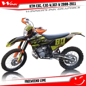 KTM-EXC,-F,XC-W,XCF-W-2012-2013-graphics-kit-and-decals-Freeweend-Lime