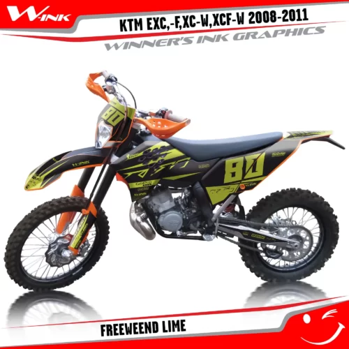 KTM-EXC,-F,XC-W,XCF-W-2012-2013-graphics-kit-and-decals-Freeweend-Lime