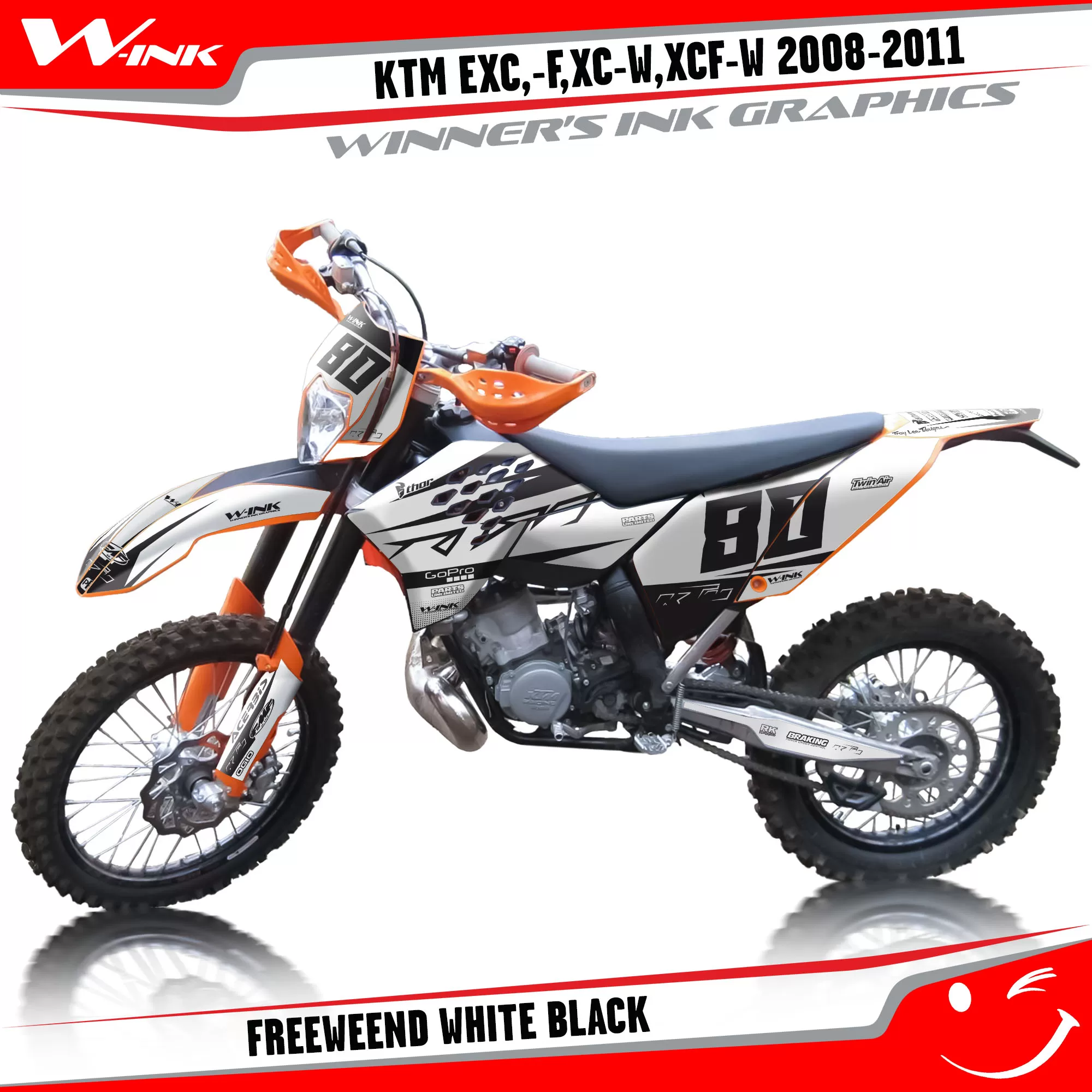 08-11 KTM EXC EXCF XCW XCF デカール co4 - バイク