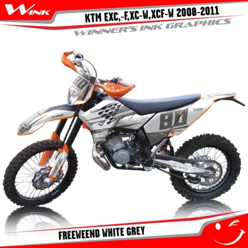 KTM-EXC,-F,XC-W,XCF-W-2012-2013-graphics-kit-and-decals-Freeweend-White-Grey