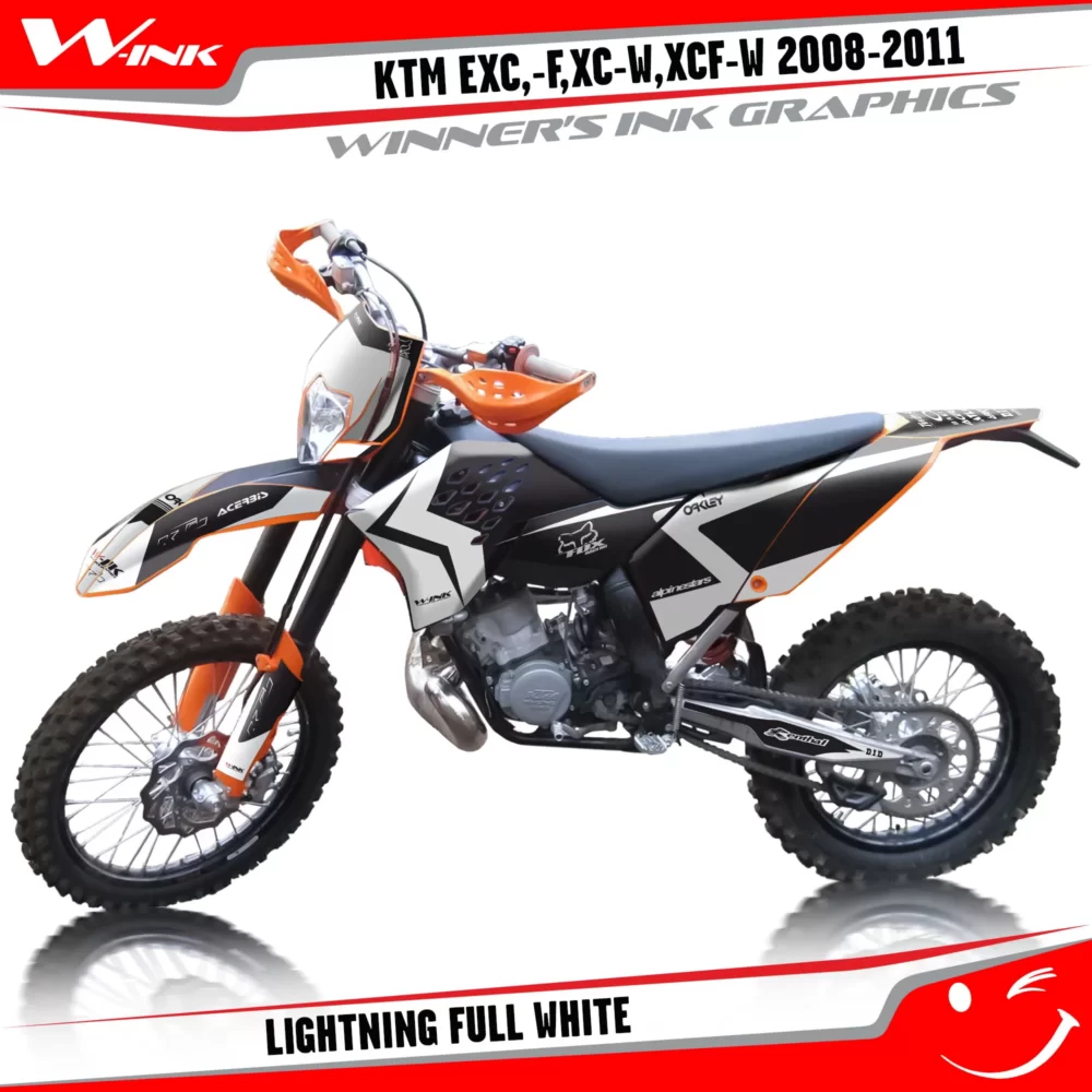 KTM-EXC,-F,XC-W,XCF-W-2012-2013-graphics-kit-and-decals-Lightning-Full-White