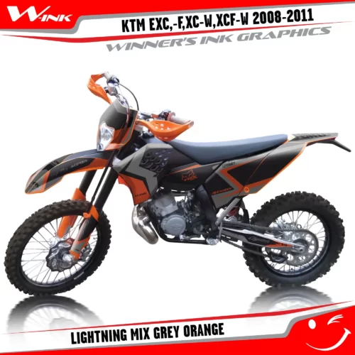 KTM-EXC,-F,XC-W,XCF-W-2012-2013-graphics-kit-and-decals-Lightning-Mix-Grey-Orange