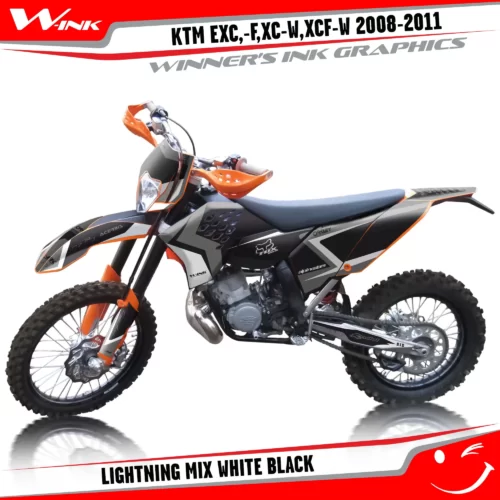 KTM-EXC,-F,XC-W,XCF-W-2012-2013-graphics-kit-and-decals-Lightning-Mix-White-Black