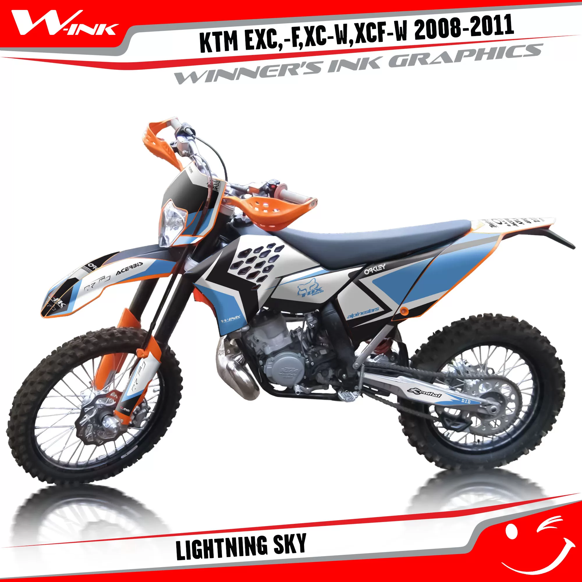 For KTM EXC,-F, XC-W, XCF-W 2008-2011 Lightning Sky