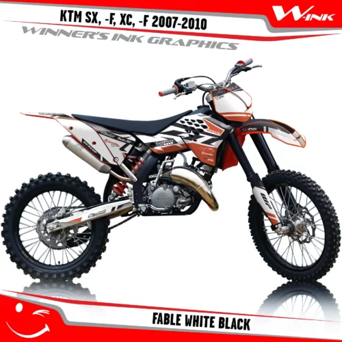 KTM-SX,-F-XC,-F-2007-2008-2009-2010-graphics-kit-and-decals-Fable-White-Black