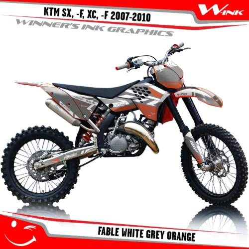 KTM-SX,-F-XC,-F-2007-2008-2009-2010-graphics-kit-and-decals-Fable-White-Grey-Orange