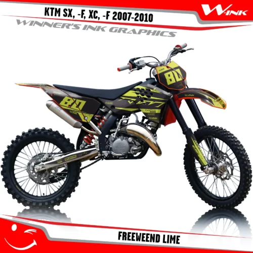 KTM-SX,-F-XC,-F-2007-2008-2009-2010-graphics-kit-and-decals-Freeweend-Lime