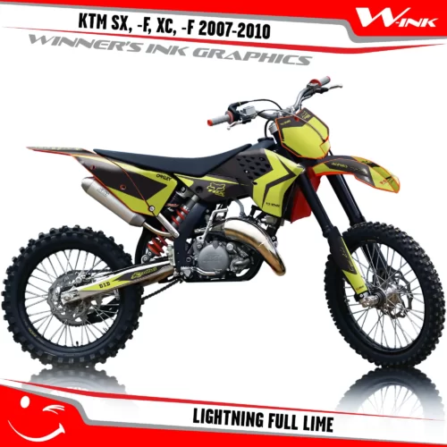 KTM-SX,-F-XC,-F-2007-2008-2009-2010-graphics-kit-and-decals-Lightning-Full-Lime