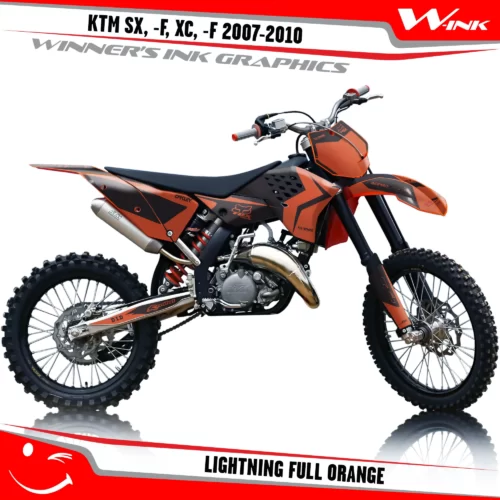 KTM-SX,-F-XC,-F-2007-2008-2009-2010-graphics-kit-and-decals-Lightning-Full-Orange
