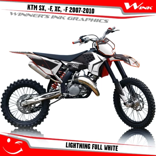 KTM-SX,-F-XC,-F-2007-2008-2009-2010-graphics-kit-and-decals-Lightning-Full-White