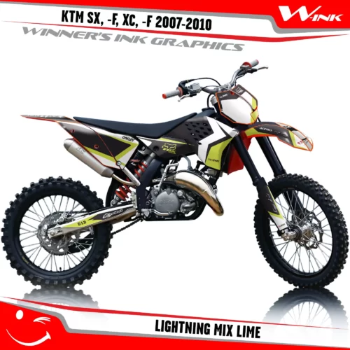 KTM-SX,-F-XC,-F-2007-2008-2009-2010-graphics-kit-and-decals-Lightning-Mix-Lime