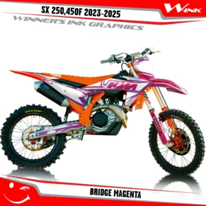 SX-F-250-450-2023-2024graphics-kit-and-decals-with-design-Bridge-White-Magenta