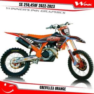 SX-F-250-450-2023-2024graphics-kit-and-decals-with-design-Grevillea-Black-Orange