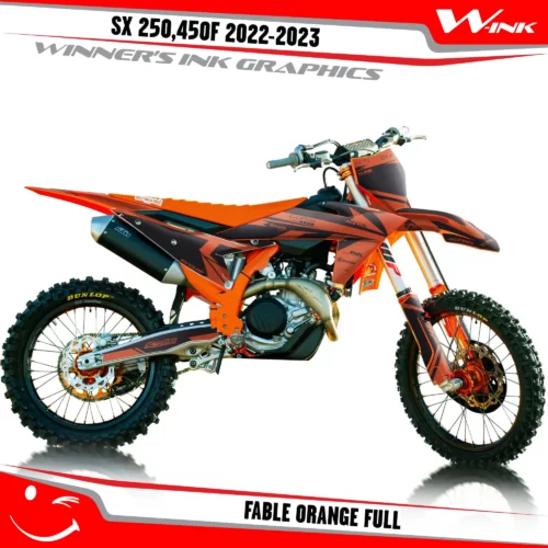 SX-F-250-450-2023-graphics-kit-and-decals-with-design-Fable-Orange-Full