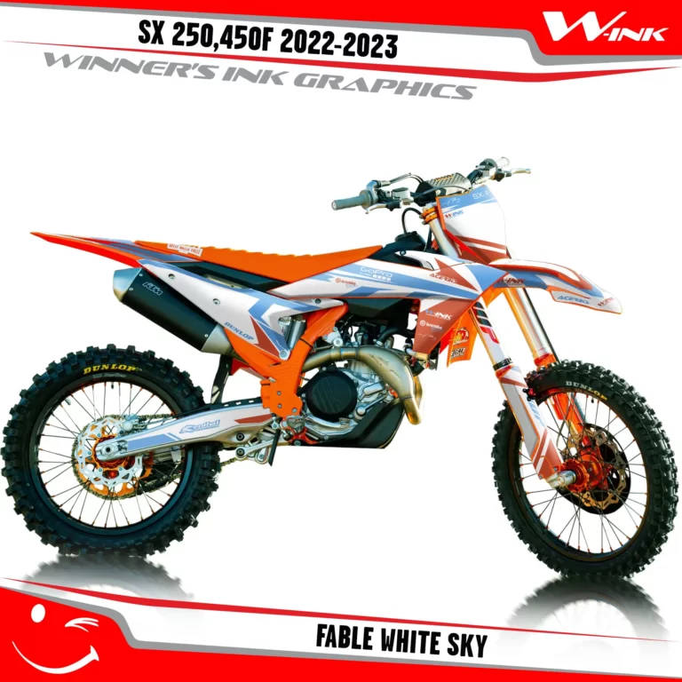 SX-F-250-450-2023-graphics-kit-and-decals-with-design-Fable-White-Sky