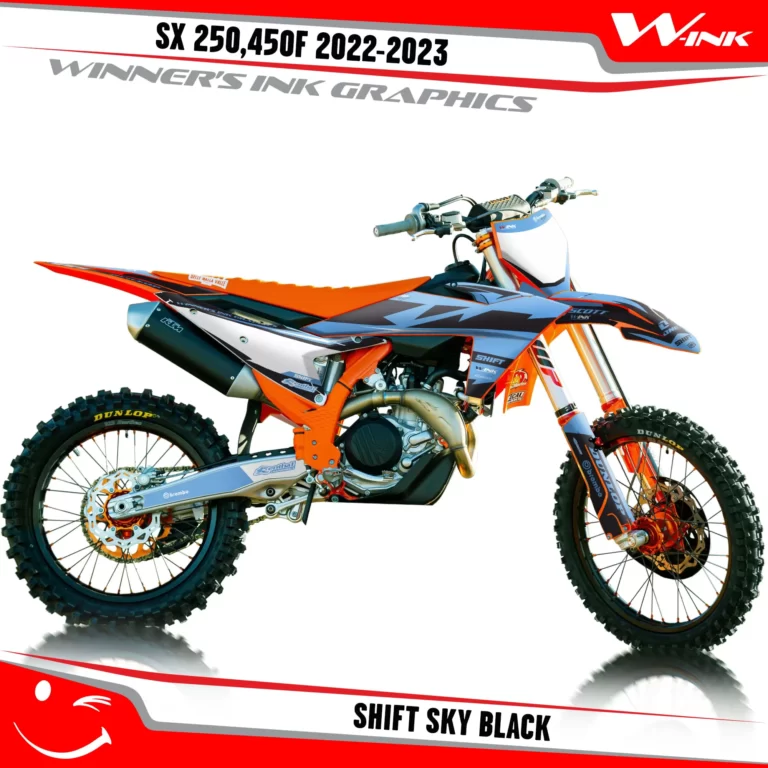 SX-F-250-450-2023-graphics-kit-and-decals-with-design-Shift-Sky-Black