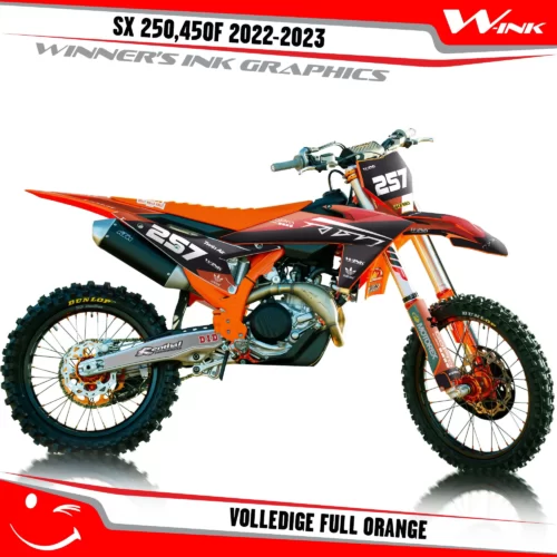 SX-F-250-450-2023-graphics-kit-and-decals-with-design-Volledige-Full-Orange
